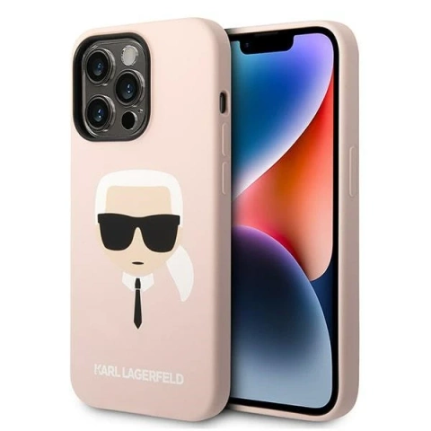 Pouzdro Karl Lagerfeld KLHMP14LSLKHLP pro iPhone 14 Pro 6,1" pevné silikonové pouzdro Karl`s Head Magsafe